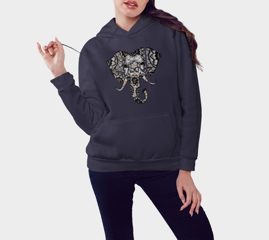 elephant, OM, mandala, fleece, hoodie, sweater, fall fashion, winter wear, comfy, casual, fashion art, unisex