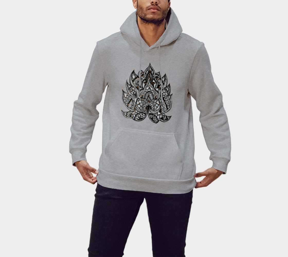 Lotus, lotus flower, yoga, mandala, fleece, hoodie, fall fashion, comfy, casual, winter wear, fashion art, unisex