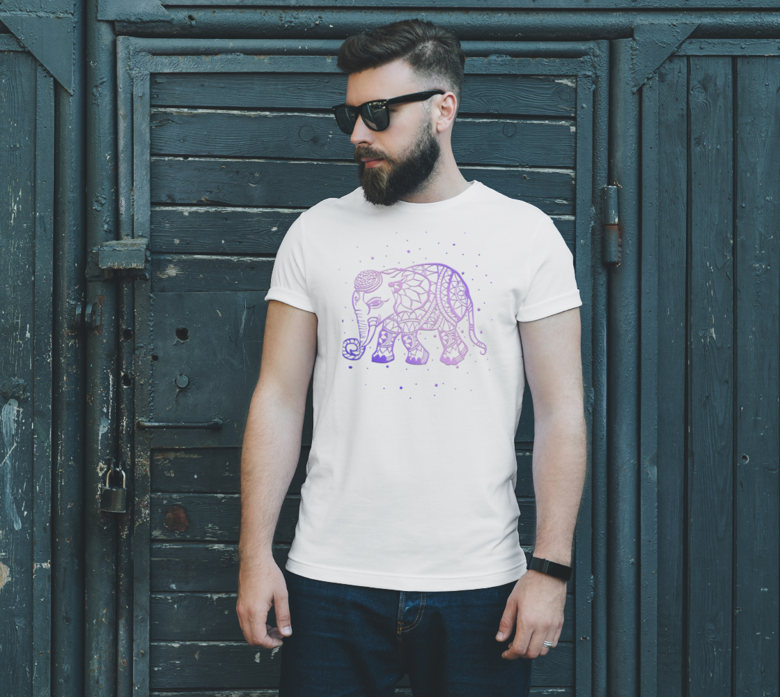 elephant, animals, purple, mandala, t-shirt, tees, fall fashion, fashion art, unisex