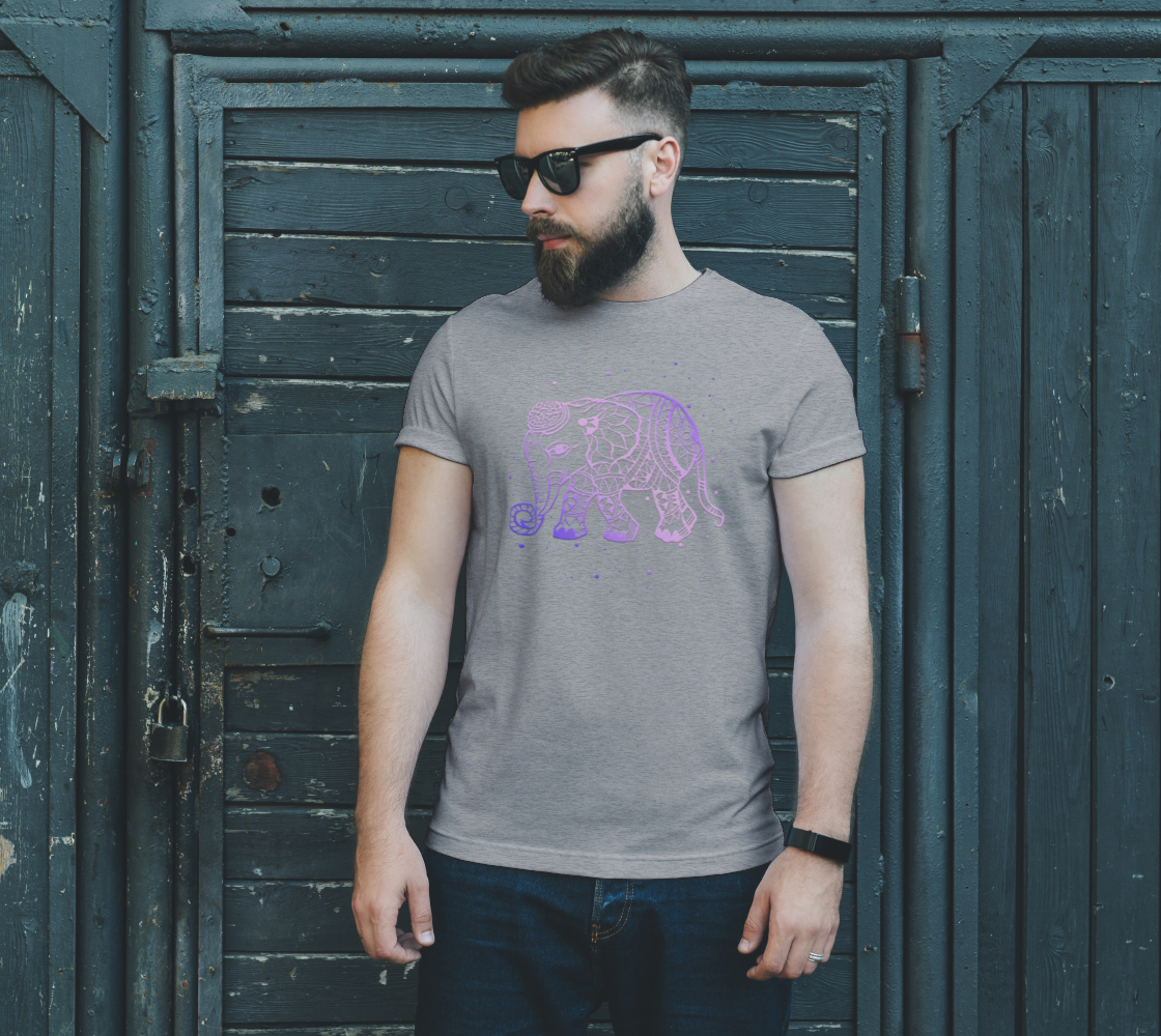 elephant, animals, purple, mandala, t-shirt, tees, fall fashion, fashion art, unisex