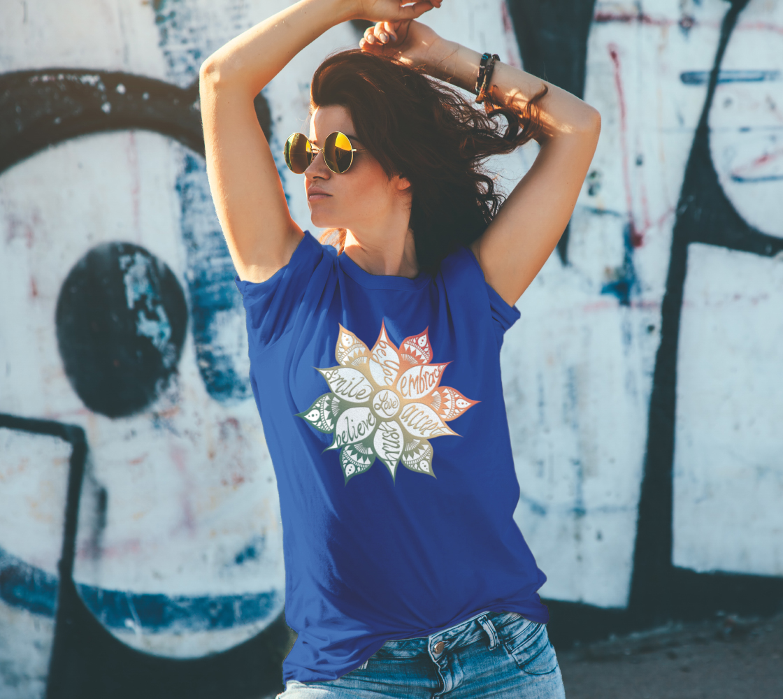 Love, flower, lettering, self love, mandala, t-shirt, tees, fall fashion, fashion art, unisex