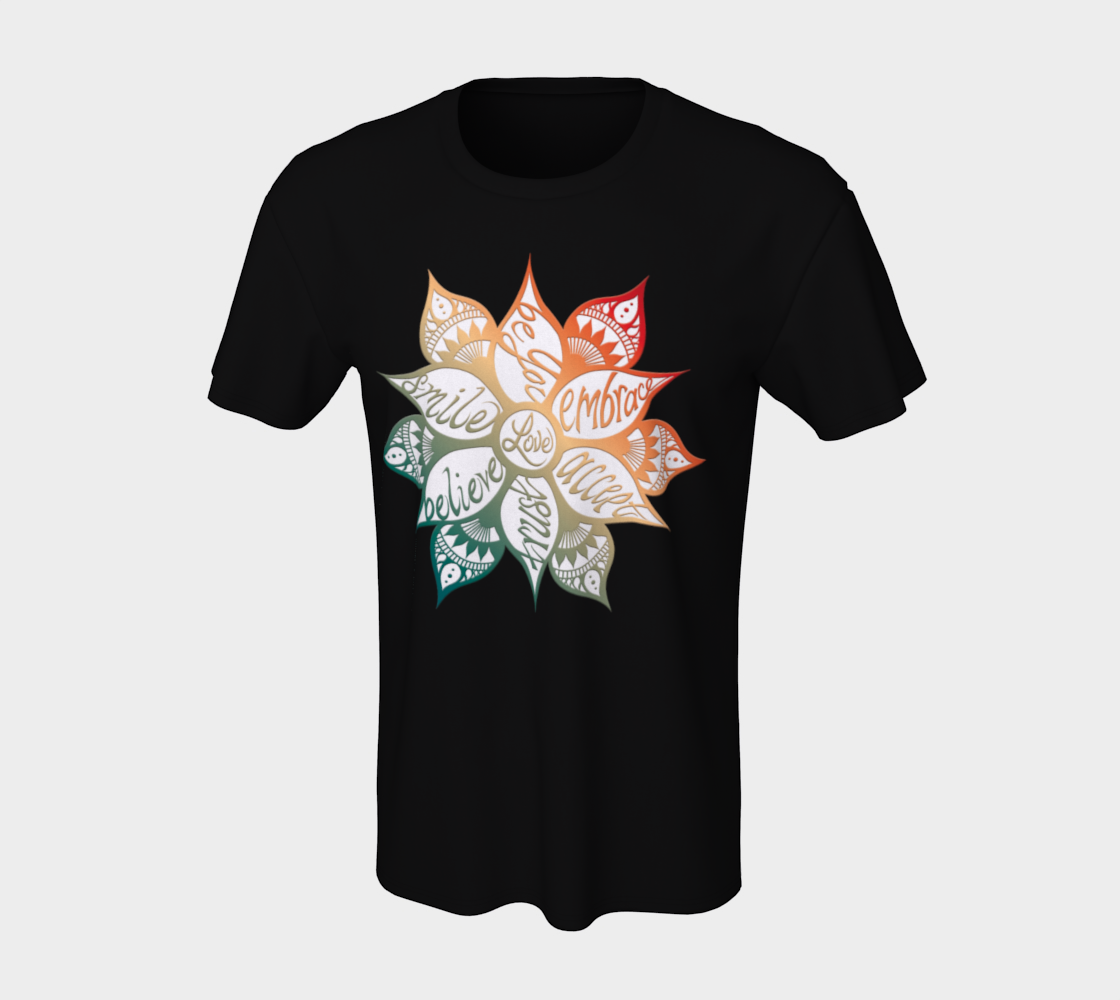 Love, flower, lettering, self love, mandala, t-shirt, tees, fall fashion, fashion art, unisex