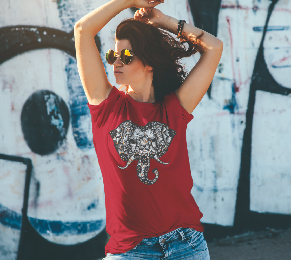 elephant, OM, mandala, t-shirt, tees, crew neck, fall fashion, comfy, casual, fashion art, unisex