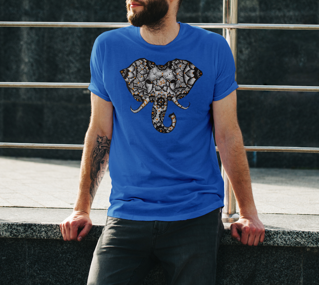 elephant, OM, mandala, t-shirt, tees, crew neck, fall fashion, comfy, casual, fashion art, unisex