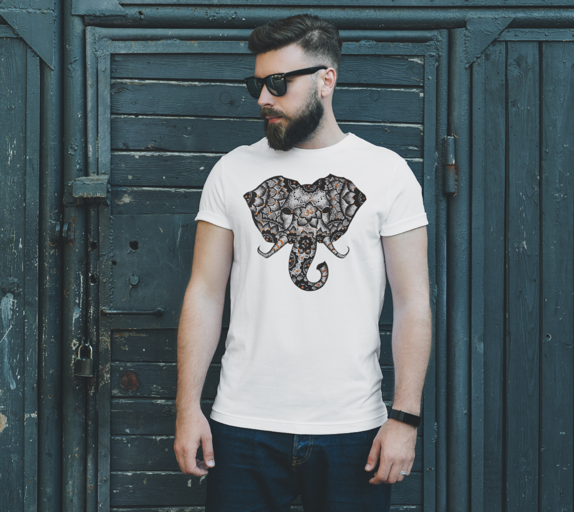 elephant, OM, mandala, t-shirt, tees, crew neck, fall fashion, comfy, casual, fashion art, unisex