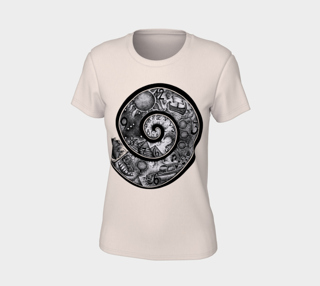 time portal, spiral, t-shirt, tees, womenswear, crew neck, fall fashion, comfy, casual, fashion art