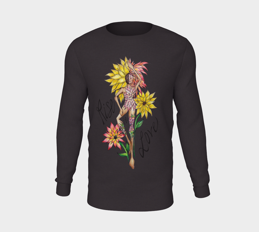 flowers, fashion illustration, figurative art, illustration, longs sleeve, crew neck, fall fashion, comfy, casual, fashion art, unisex