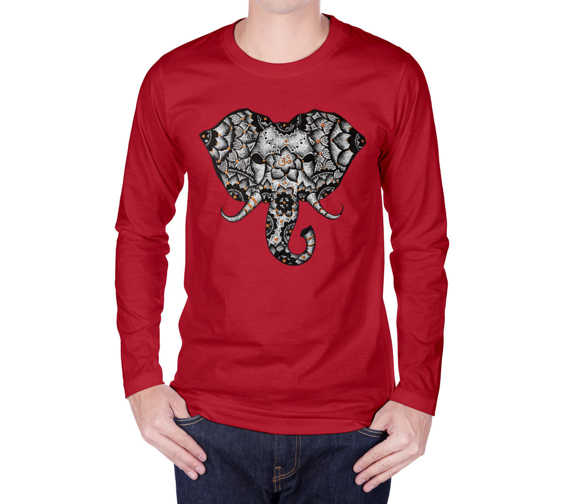 elephant, OM, mandala, long sleeve, crew neck, sweater, fall fashion, winter wear, comfy, casual, fashion art, unisex