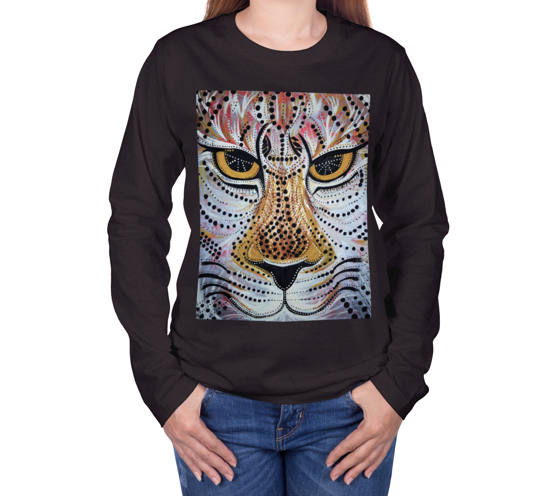 Jaguar, tribal, wild cat, mandala, long sleeve, fall fashion, comfy, casual, fashion art, unisex, winter wear
